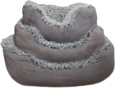 Крісло-ліжко для собак Rosewood Luxus Small, сіре, 50 см, з антиковзною основою, машинне прання (53 x 63 x 23 см)