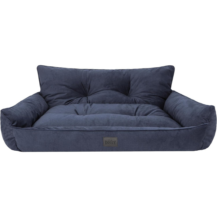 Собаче ліжко DOGGY XL 82x63 см, синє, ортопедичне ліжко-матрац для собак, лежак з прошивкою, диван для домашніх тварин