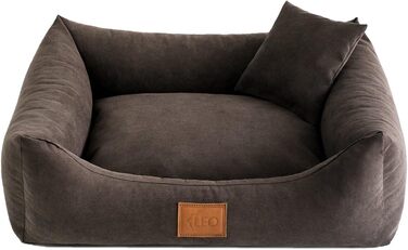 Лежак для собак Sofa Sun, 100x80 см, темно-коричневий, 6 розмірів, 4 кольори, м'який диван для собак, подушка, кошик