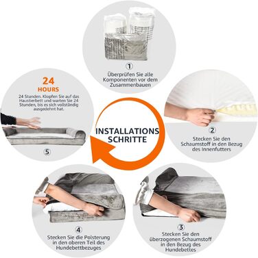 Софа-ліжко для собак Amazon Basics XL U-подібної форми, 112 x 89 x 20 см, бежева