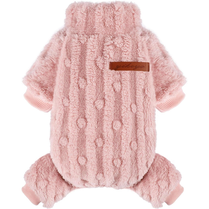 Теплий зимовий пуловер для собак, пухнастий одяг для цуценят, пуховий костюм, рогатка, теплий піжамний костюм для дівчаток та хлопчиків, рогатка, для чихуахуа, рожевий (X-Small)