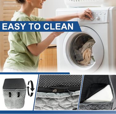 Автокрісло для собак маленьких та середніх порід до 15,9 кг з пам'яті ефекту, з товстим подушкою, знімний, пральний, з кишенями для зберігання, 2 ремені безпеки