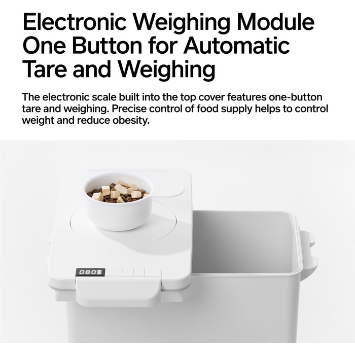 Контейнер для зберігання корму для тварин з вагами Pidan, 7.7 кг, вакуумний, для собак та котів