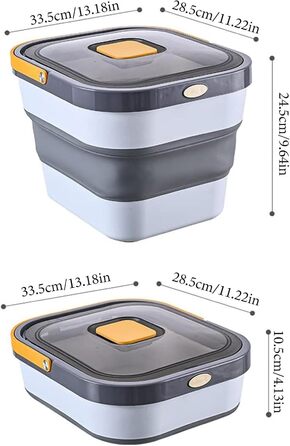 Контейнер для корму для тварин, 10 кг, складна, герметична, для котячого корму, коробка для собачого корму з кришкою для ласощів, гранул, складна кормушка, жовта