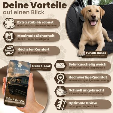 Захисна ковдра для собак у машину - Fellgefährten | Якісна ковдра на заднє сидіння авто для собак | Захист заднього сидіння від бруду та шерсті