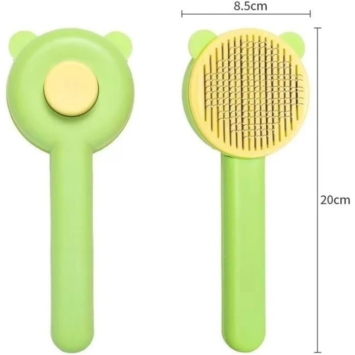 Гребінець для собак та котів зі сталевими голками - гребінець для Golden Retriever та інших домашніх улюбленців (зелений, у формі ведмедика)