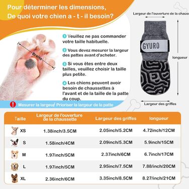 Шкарпетки для собак з неслизькою підошвою та регульованим кріпленням (Сірий, L)