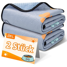 Багаторазові підкладки для цуценят, 2 шт. - супер впитываючі пелюшки для собак, нековзні тренувальні килимки для диванів, вольєрів або автокрісел, 76x81 см (2 шт.)