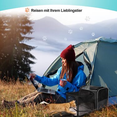 Транспортна переноска для котів Morpilot, велика, 45x33x36 см, розширювана, для 2 котів/собак/щенят, підходить для авіаперельотів, сіра