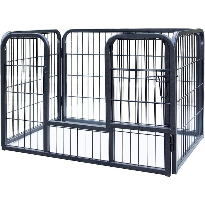 Клітка-вольєр для цуценят Melko, складана, сіра, 91 x 63 x 61 см