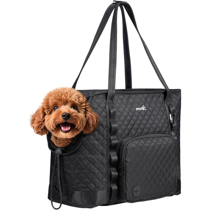 Транспортна сумка для собак Pecute, чорна XL, до 6 кг, 43x35x20 см