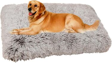 М'яке ліжко для собак SOAI, плюшеве килимк для собак, лежанка для собак, корзина для собак середніх порід (122x83 см, світло-коричневий)