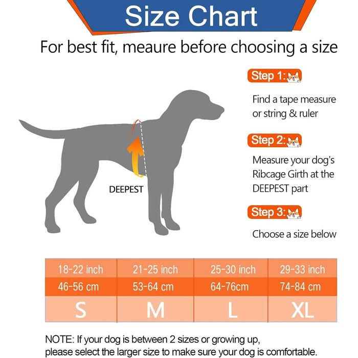 Надувна собача жилетка для плавання з ручкою та світловідбиваючими елементами, Orange (M)
