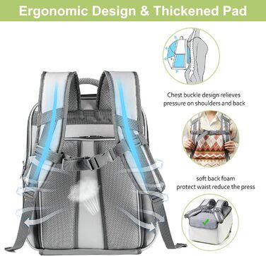 Рюкзак-переноска для тварин Galatée, розширюваний, для котів та маленьких собак (зелений)