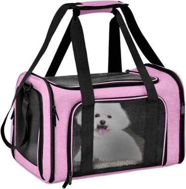 Травельник для котів та маленьких собак, сумка-переноска для тварин, рожева, для подорожей