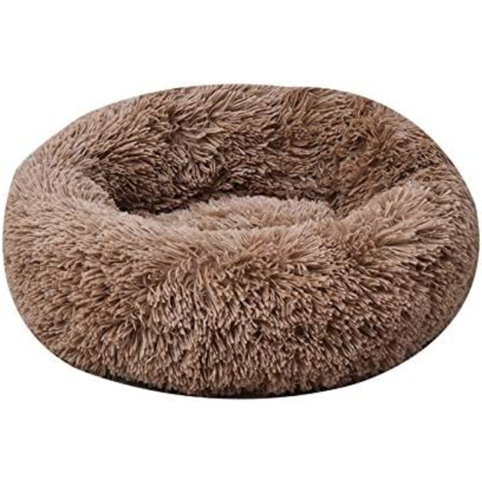 М'яке плюшеве ліжко для котів та маленьких собак BODISEINT, середнього розміру, самонагріваюче, для осені та зими, функція сну, розмір M (60 x 20 см), кавовий колір