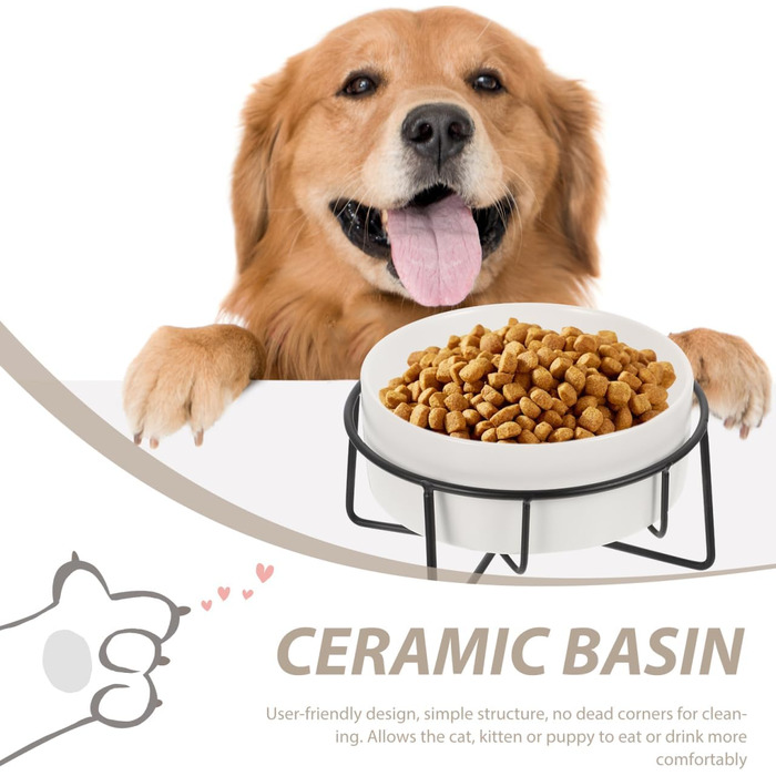 Миска для котячого корму POPETPOP з піднятою конструкцією та неслизьким дном, 14.5x8.5 см