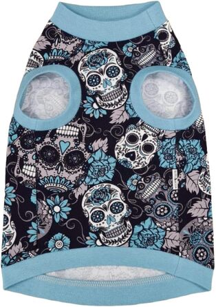 Футболка Kotomoda Sphynx з принтом черепа (синій, XS) для безшерстих котів