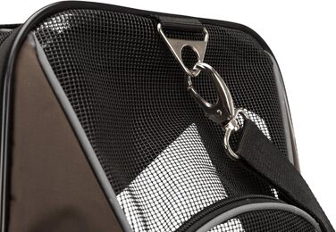 Сумка для собак TRIXIE Joe - з відкриттями спереду та зверху, знімний плечовий ремінь, інтегрована короткий поводок, м'яка підкладка, світловідбиваючі елементи, 28 × 28 × 47 см, до 10 кг