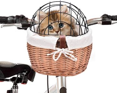 Фаркоп для кота та собаки - велосипедний кошик для тварин | Плетіний кошик з металу, велосипедний тримач для домашніх тварин, 2 шт.