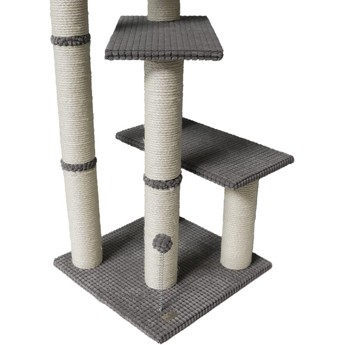 Драбина-кіготь для котів Bontoy Pascha, 240-260 см, сірий, з гамаком та 3 сходами