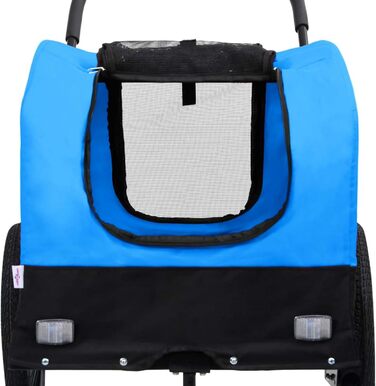 ZEYUAN 2-в-1 велосипедний причіп-коляска для тварин, блакитно-чорний