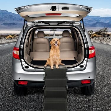 Рампа для собак Hunderampe до 75 кг, складна, для маленьких та великих собак, чорна, розмір 45x139x56-76 см