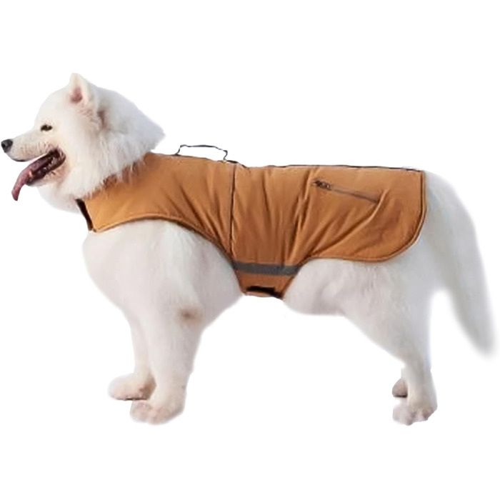 Зимова куртка для собак - тепла рожна куртка з флісу, вітронепроникний одяг для собак середнього розміру, коричнева