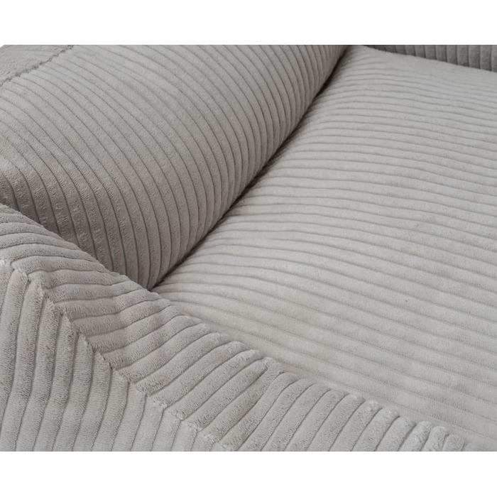 Лежак для собак Knuffelwuff Olivia XL 105x75 см, світло-сірий, корд, знімний чохол, машинне прання, для великих і малих собак