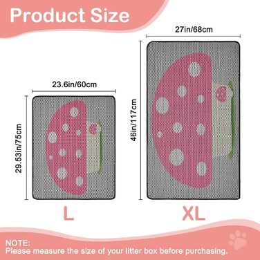 Килимок для котячого туалету Bienbee XL, двошаровий, водонепроникний, 116,8x68,6 см, проти розносу наповнювача, легкий у догляді