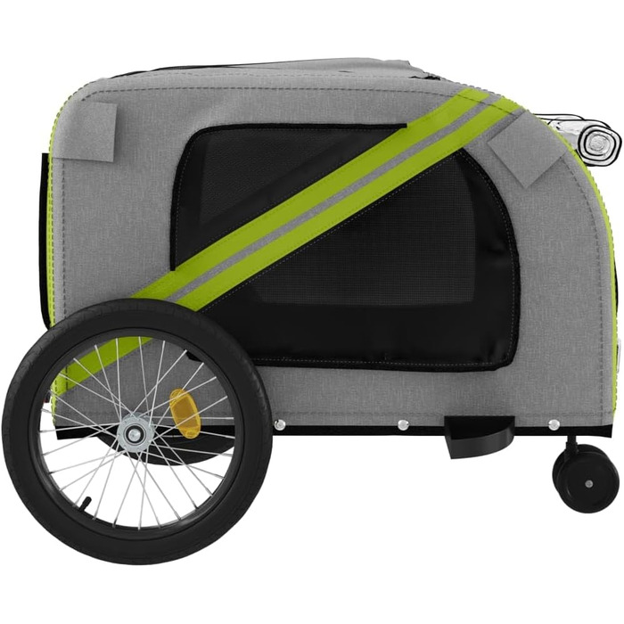 Причіп для велосипеда для собак та котів, зелений та сірий, Oxford-Gewebe та метал