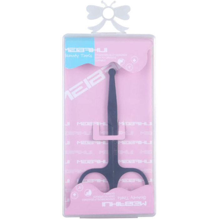 Професійна фeльшерська ножиці для собак та котів EWANTO - безпечна, з округлою кінчик, для грумінгу обличчя та лап. Чорний колір, нержавіюча сталь