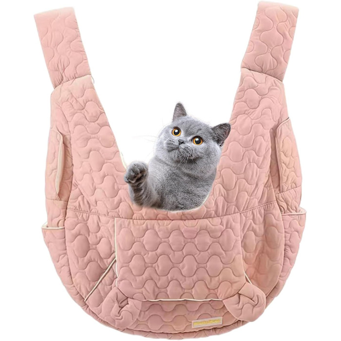 Рюкзак-переноска для собак та котів Ahuuen - Дихаючий, м'який, для маленьких собак, кошенят, цуценят. Підходить для прогулянок, подорожей, кемпінгу, велопоїздок (Рожевий)