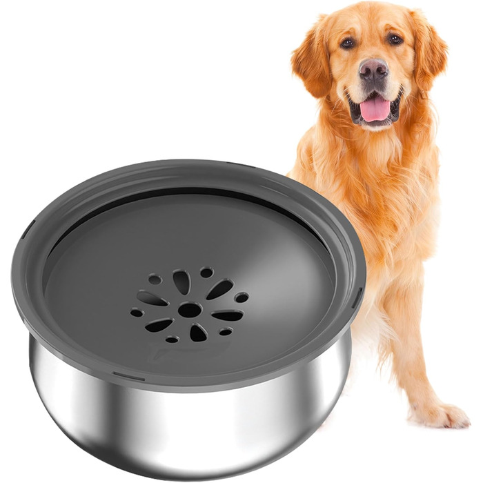 Миска для собак Loyala: велика, антипроливання, 4L, сіра