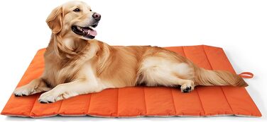 UNIKOME Лежанка для собак: килимок для подорожей, неслизький, антистатичний, миючий, 110x68 см (Помаранчевий+сірий)
