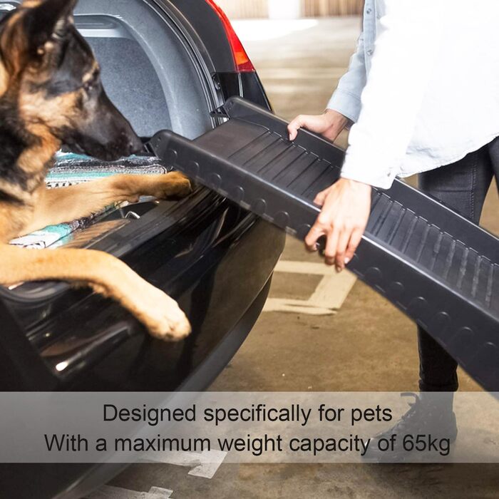 Рампа для собак 160 см, автоскладана, чорна, до 65 кг, для SUV та LKW