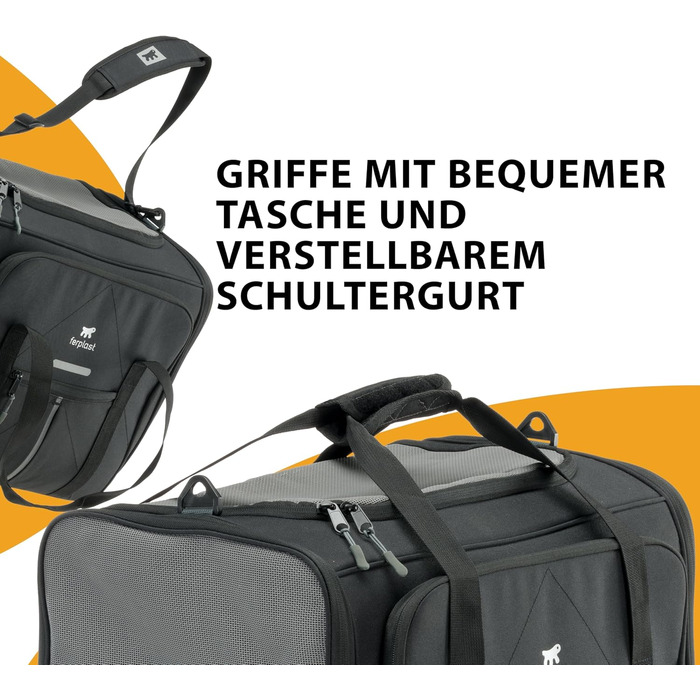 Переноска для собак та котів Ferplast Voyager PRO, чорна, 49x37x39 см, до 15 кг