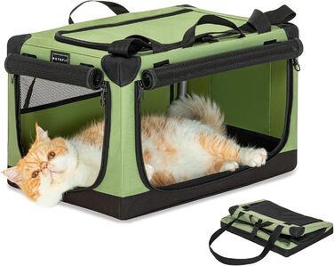 Складана транспортна сумка Petsfit для собак і котів XS, зелена, для подорожей та авто, міцна тканина, регульований чохол, посилені шви