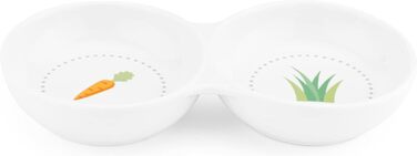 Набір мисок для тварин Navaris: котики, морські свинки, кролики. 2 шт. Кераміка, зелений/білий