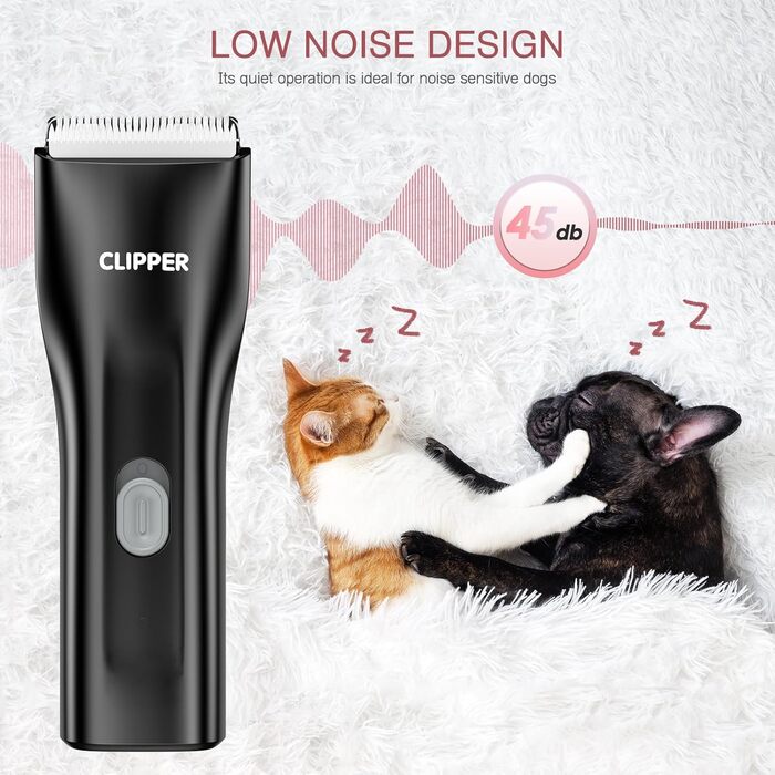 Набір для грумінгу собак LOFICOPER: безшумний триммер для догляду за шерстю, включає гребені та знімні насадки, IPX7, акумуляторний