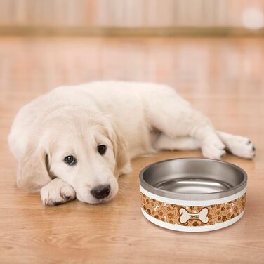 Керамічна годівниця для корму для собак та котів з іменем - PICANOVA, дизайн Paws&bones