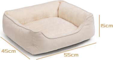 Килимок для котів та собак Hollypet, м'який лежак для тварин, 55x45x15 см, бежевий