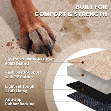 Чохли на автосидіння для собак VIVAGLORY, універсальні, степвані, 600 Denier Oxford, для більшості авто, SUV та універсалів, Heather Black, розмір (ширина: 63 см)