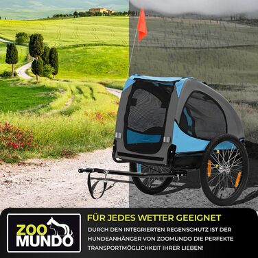Фаркоп-причіп для велосипеда Zoomundo Buddy, переноска для собак, блакитний