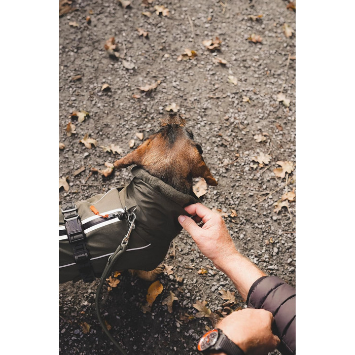 Теплий водонепроникний жилет для такси HUNTER NORDBY оливкового кольору, розмір 33, для маленьких собак з довгим тілом