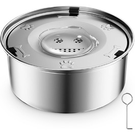 Миска для собак Zhfas 3L без розливання, з нержавіючої сталі, з неслизьким дном, повільне годування, для великих собак