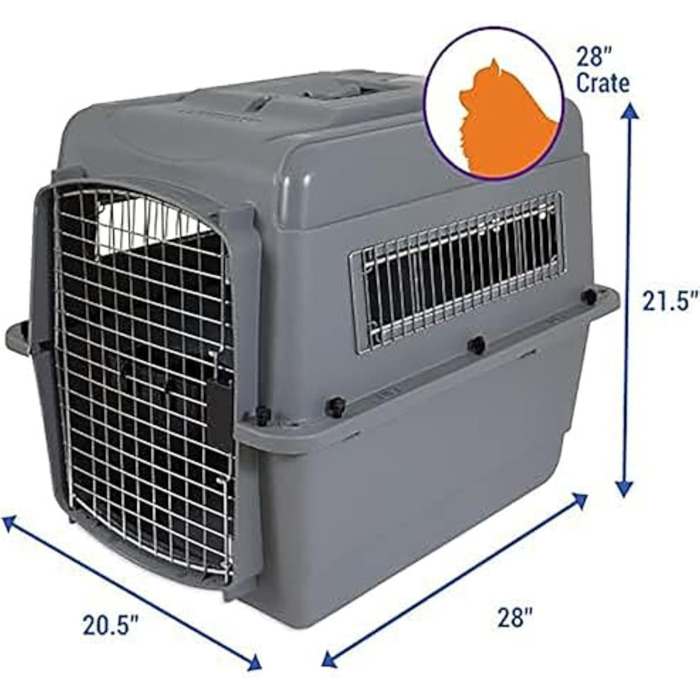 Переноска для собак Petmate Sky Kennel 28 сіра, 71×52×54 см, пластикова