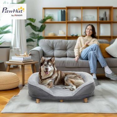 Диван для собак PawHut з миючоюся оббивкою, сірий, 90x78x25 см, до 25 кг