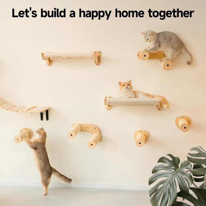 Кішка лежанка на стіну MEWOOFUN, 52x32 см, знімний чохол