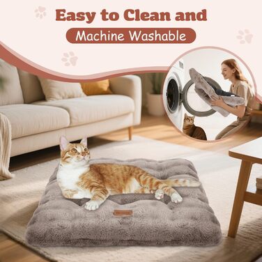 Ліжко для котів Nobleza, м'яке та пухнасте, 50 x 40 см, коричневе. Також підходить для маленьких собак. Легко миється, не слизьке.